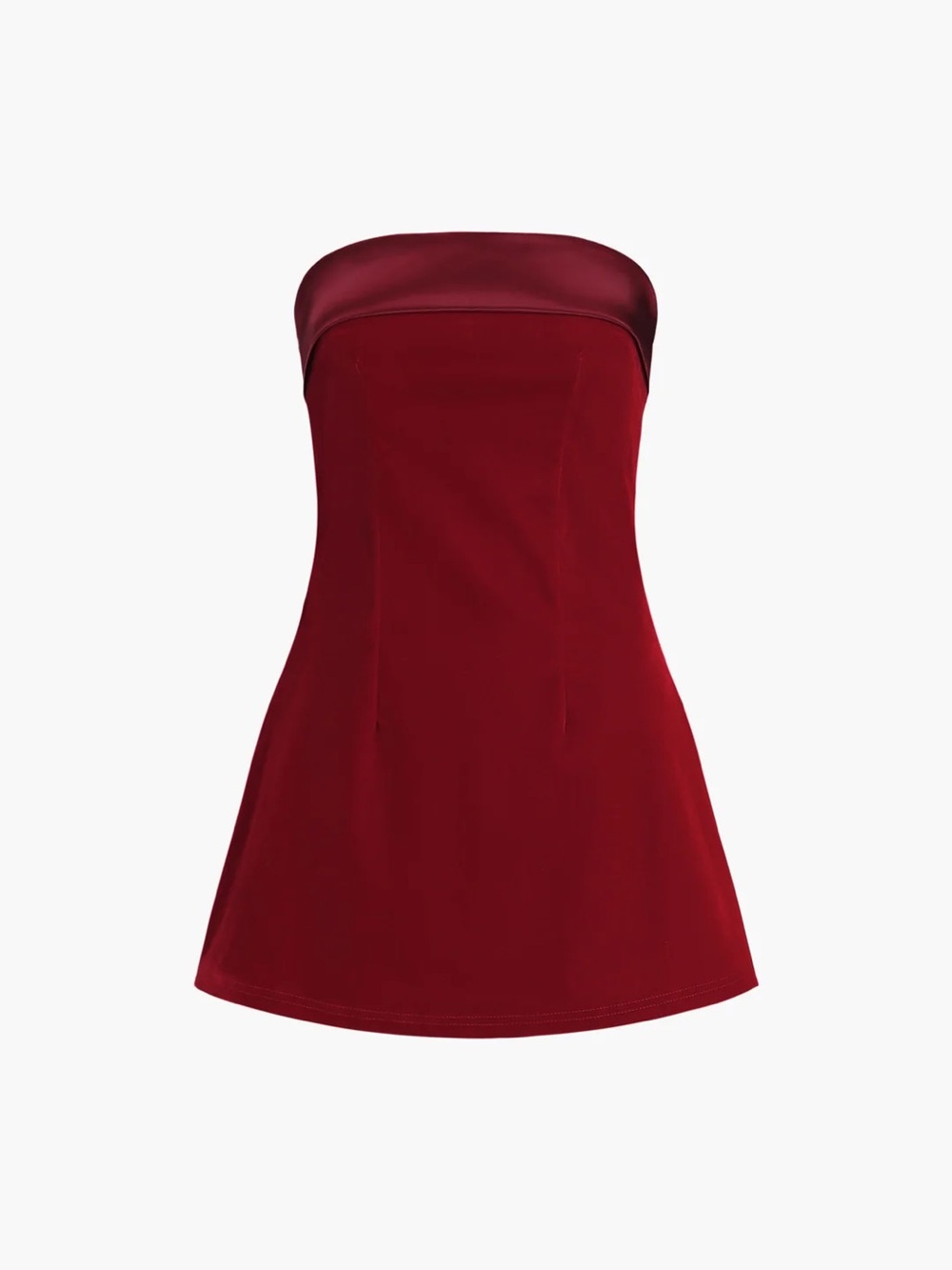 COMMENSE Satin Velvet Strapless Short Dress - size XSmall